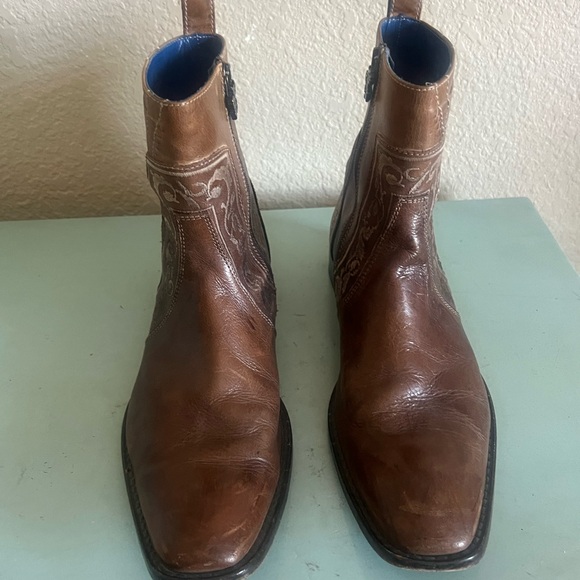 MARK NASON Rock Lives Cipher Made In Italy Distressed VINTAGE Western Boots Rare - Picture 6 of 16